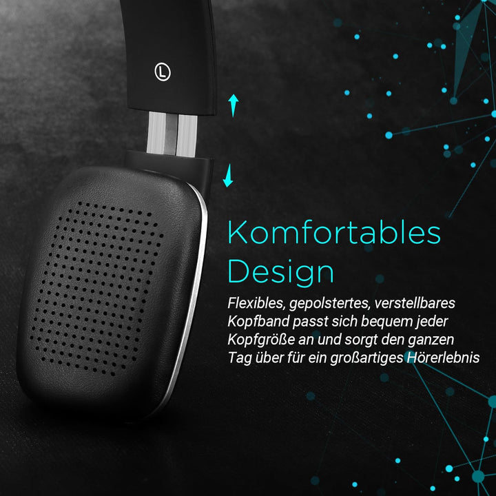 August EP636 - Bluetooth v4.1 NFC Kopfhörer - kabellose Bluetooth Stereo Kopfhörer mit Freisprechfun