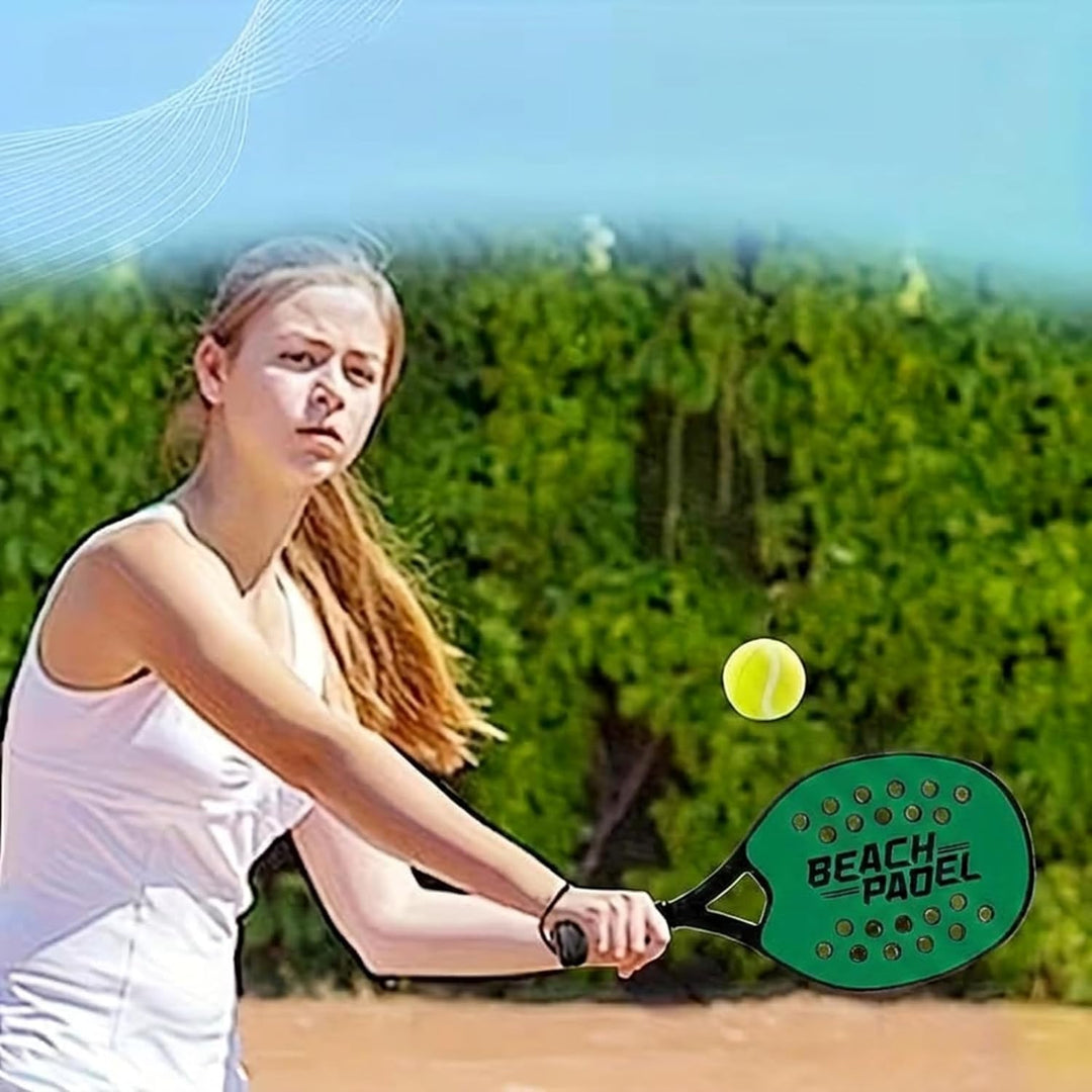Paar Strandschläger Padel Beach Tennis mit weichem Ball Set aus Holz Meer, Strand, Pool, Meer, Garte