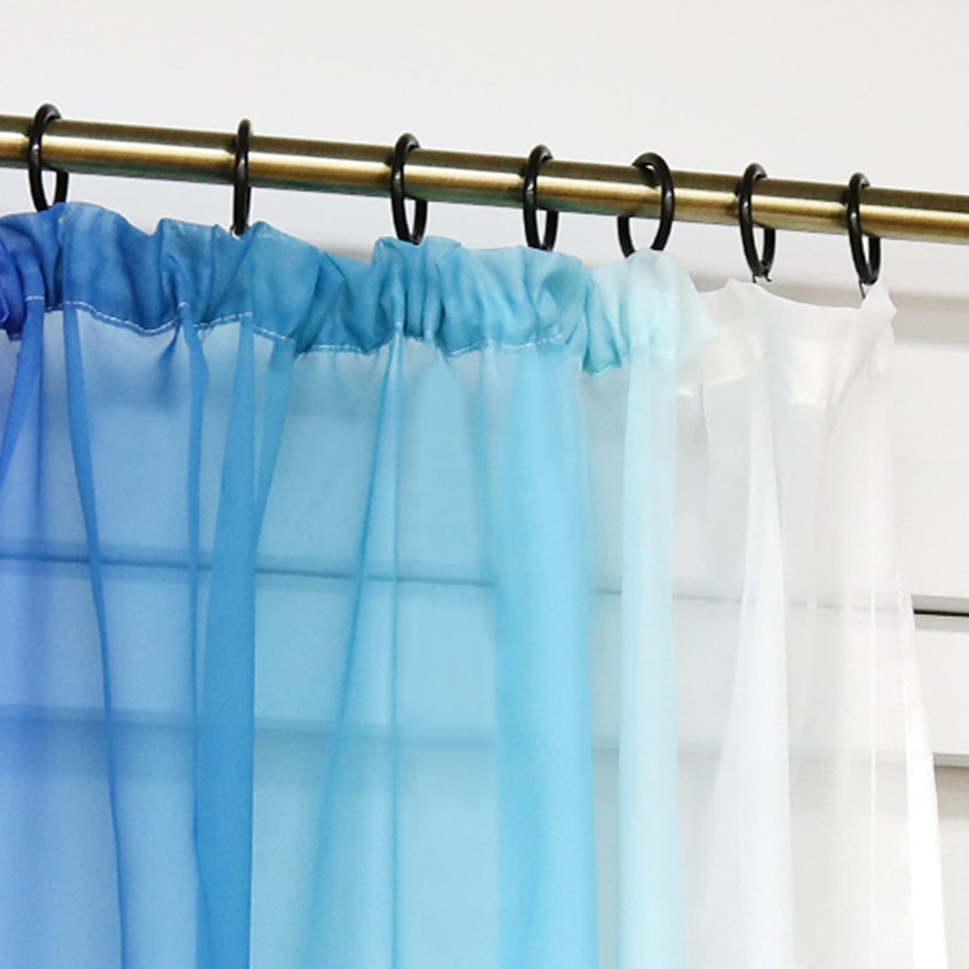 HongYa 2er-Pack Farbverlauf Gardinen Transparenter Voile Vorhänge Schals mit Kräuselband H/B 175/140