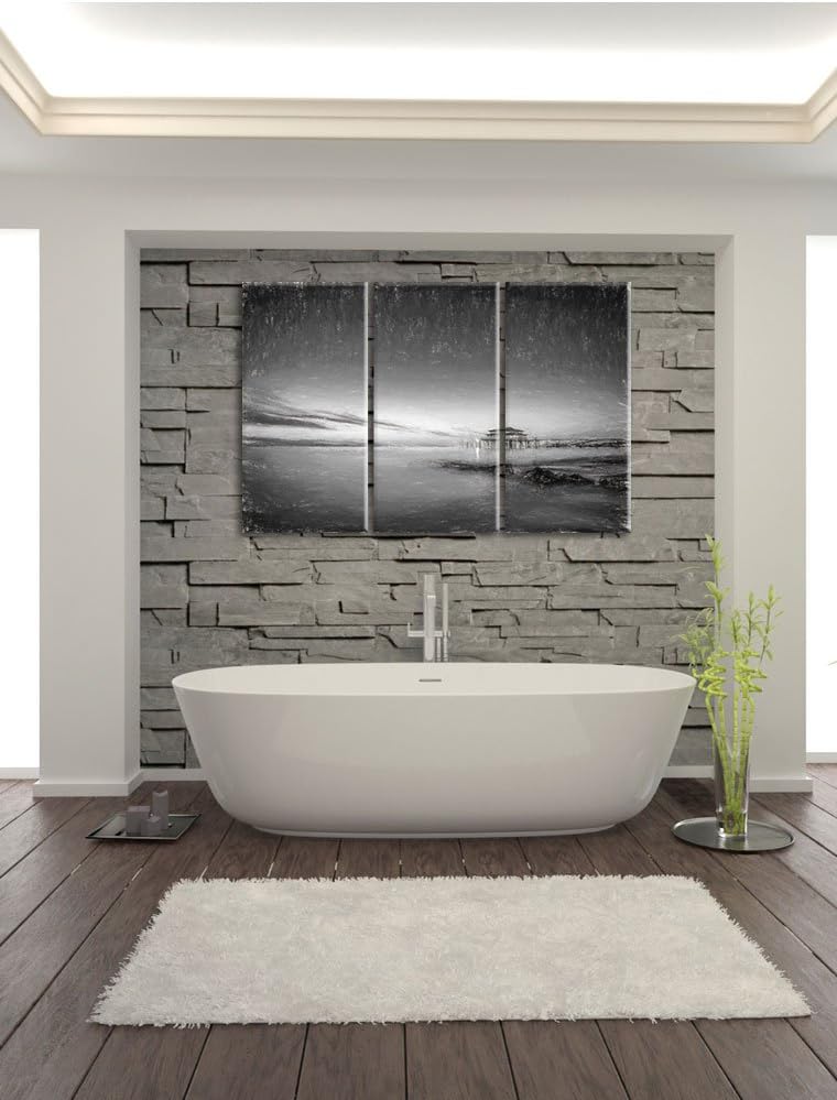 Pixxprint Timmendorfer Strand als Leinwandbild/Grösse: 3 Teilig (120x80) cm/Wandbild/Kunstdruck/fert