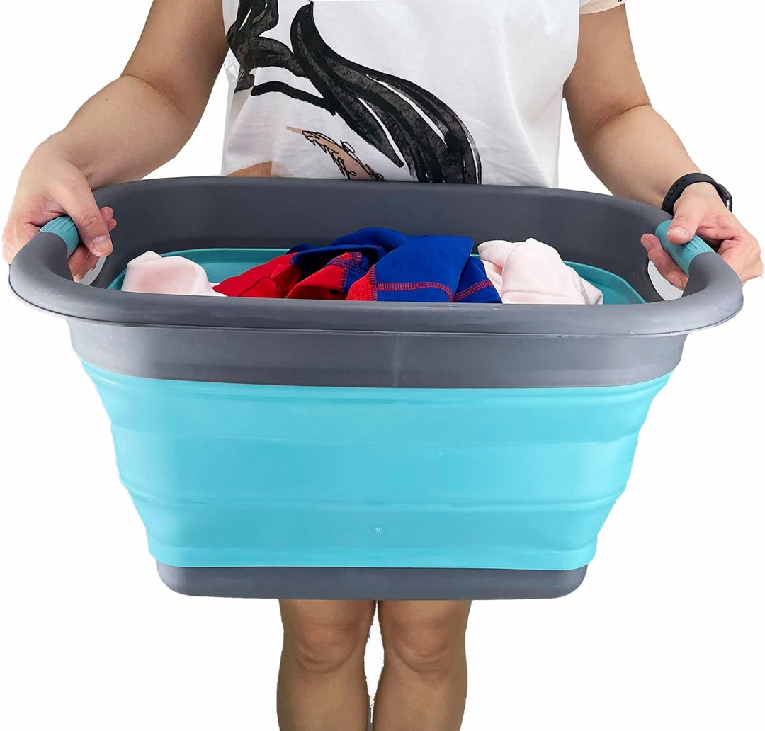 SAMMART 25L Zusammenklappbarer Wäschekorb/wanne - faltbarer Aufbewahrungsbehälter/Organizer-tragbare