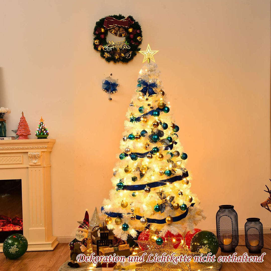COSTWAY 150cm Künstlicher Weihnachtsbaum, Tannenbaum mit Metallständer, Christbaum PVC Nadeln, Kunst