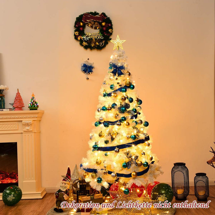 COSTWAY 150cm Künstlicher Weihnachtsbaum, Tannenbaum mit Metallständer, Christbaum PVC Nadeln, Kunst