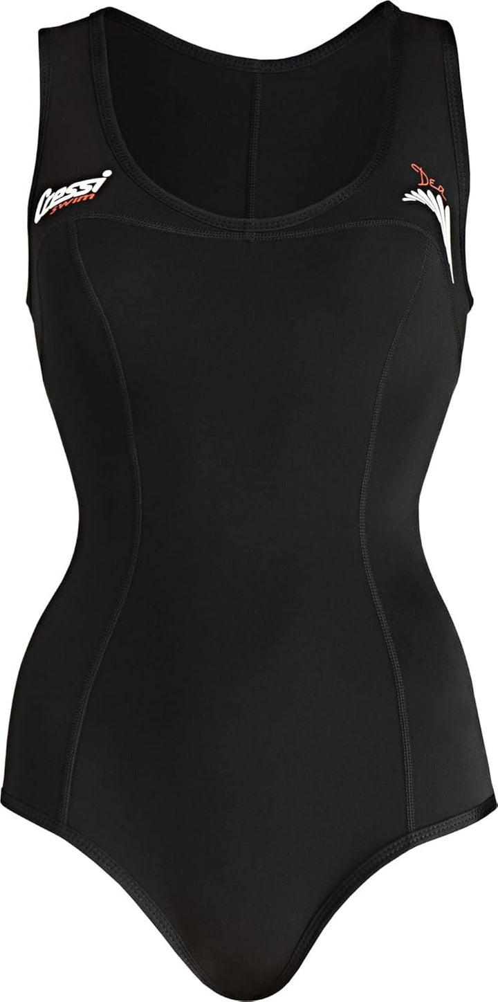 Cressi Damen DEA Swimming Wetsuit Neopren Badeanzug 1mm Neoprenanzug, Schwarz, XS/1