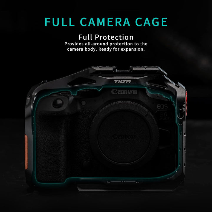 Tilta Full Camera Cage for R6 Mark II with Micro HDMI USB-C Cable Clamp, Cold Shoe Receiver, NATO ra