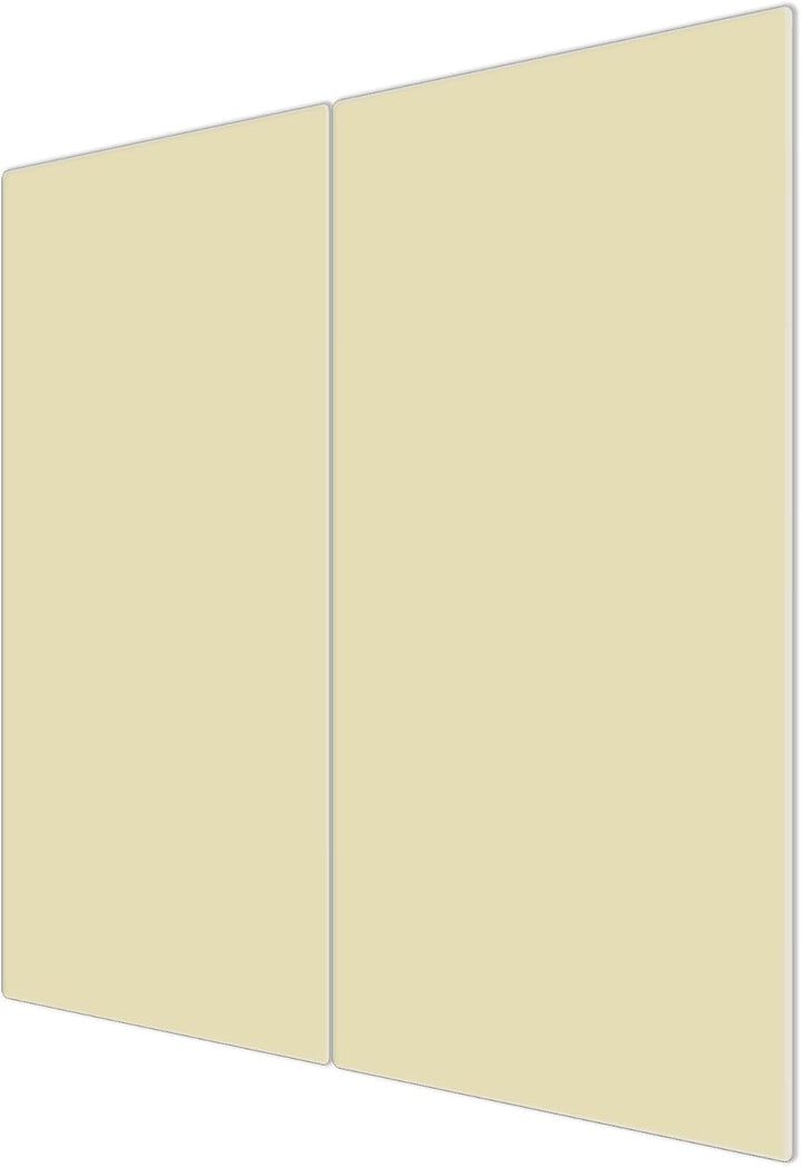 banjado® Herdabdeckplatte Glas 2-teilig je 30x52 cm/Schneidebrett Herdabdeckung mit Motiv Beige/Herd