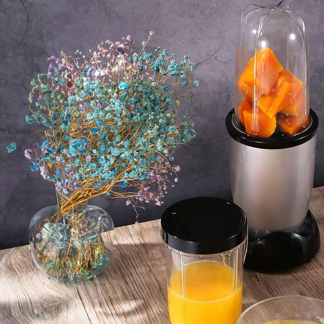 Retoo Standmixer 600 W, 5 Elemente im Set, Edelstahlklinge, 470 ml Smoothie Maker, Zwei Trinkbecher