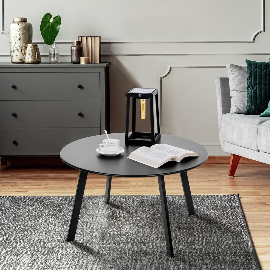 Beistelltisch Metall, Garten Beistelltisch Rund, Sofatisch Kaffeetisch & Couchtish mit Verstellbarer