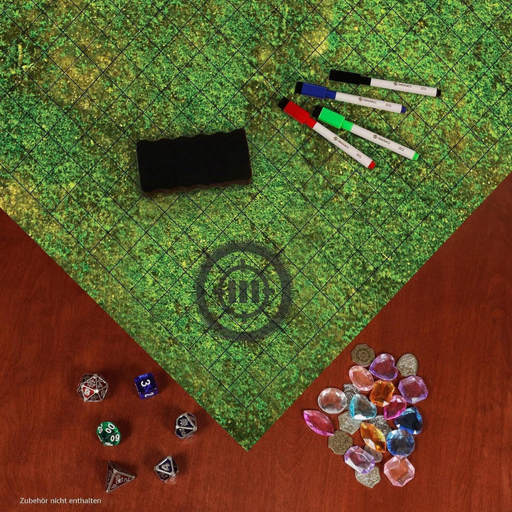 ENHANCE RPG-Raster-Spielmatte - Tabletop DND Karte (60.96 x 91.44 cm) Rollenspiel Dry-Erase Matte, k