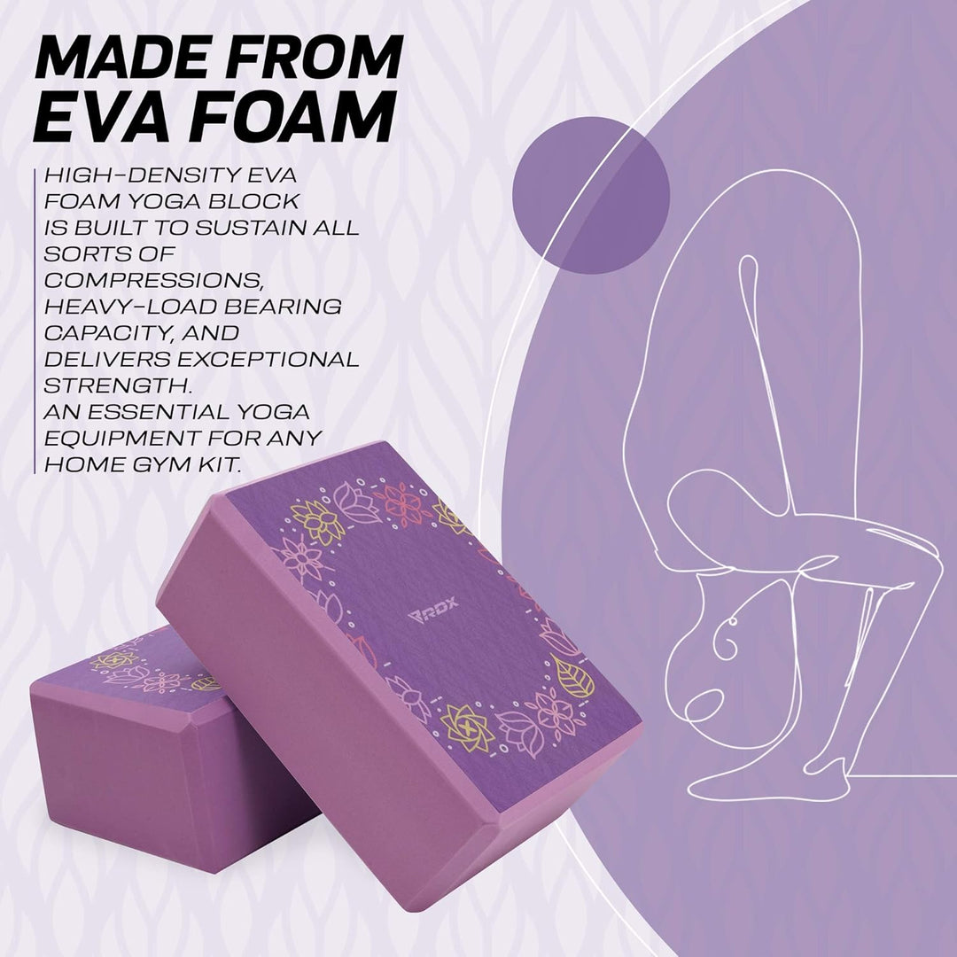 RDX Yoga Block Set, High Density Eva Schaumstoff Blöcke, Rutschfester Leichtes Yogaklotz für Körperb