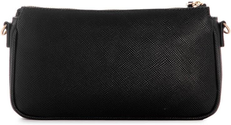 GUESS Damen Noelle Dbl Pouch Crossbody Bag Schwarz, Schwarz