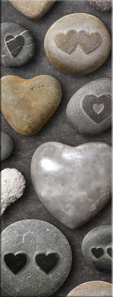artissimo, Glasbild, 30x80cm, AG1871A, Heart I, Herzen, Bild aus Glas hochkant, moderne Wanddekorati