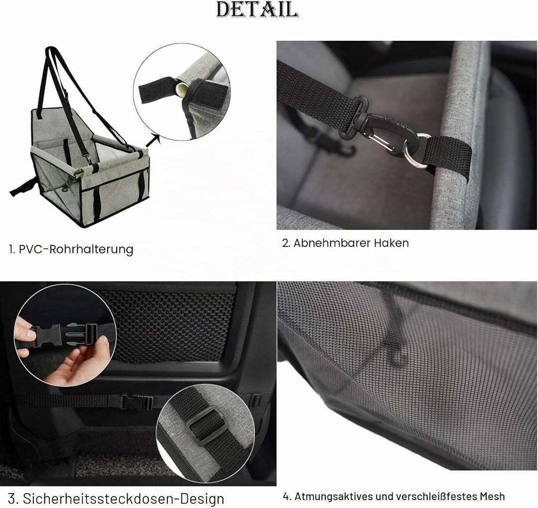 MENGQI Hundeautositz - Wasserdicht Atmungsaktiv Haustier-Auto-Matte, Sicherheit Booster, Waschbar Ma