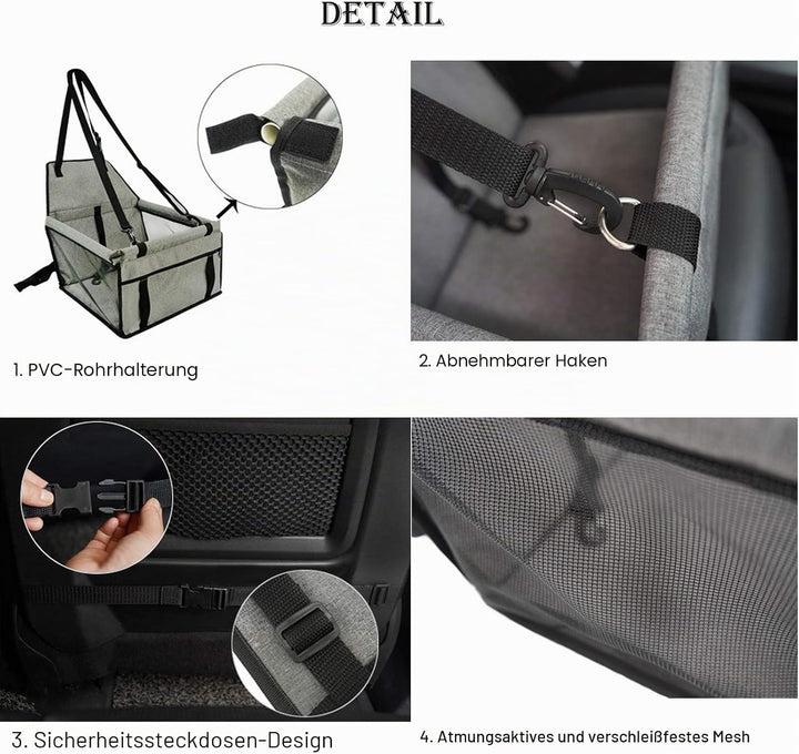 MENGQI Hundeautositz - Wasserdicht Atmungsaktiv Haustier-Auto-Matte, Sicherheit Booster, Waschbar Ma