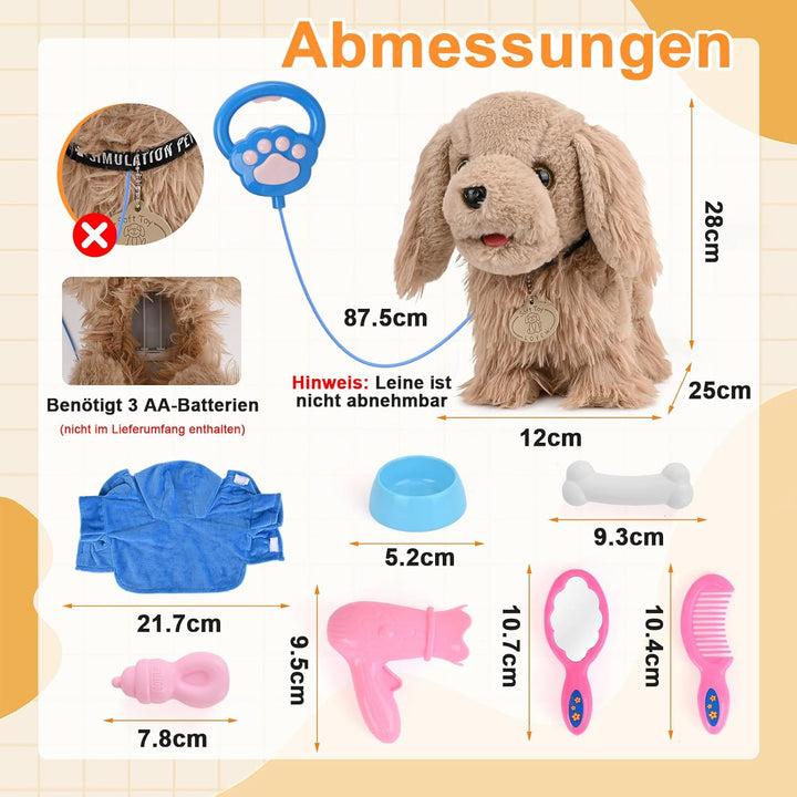 Hund Spielzeug Kinder Spielzeug Hund der Läuft und Bellt,Elektrischer Hund mit Leine,Interaktives Hu