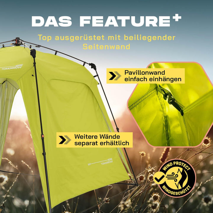 Lumaland Outdoor Pop Up Pavillon Gartenzelt Camping Partyzelt Zelt robust wasserdicht