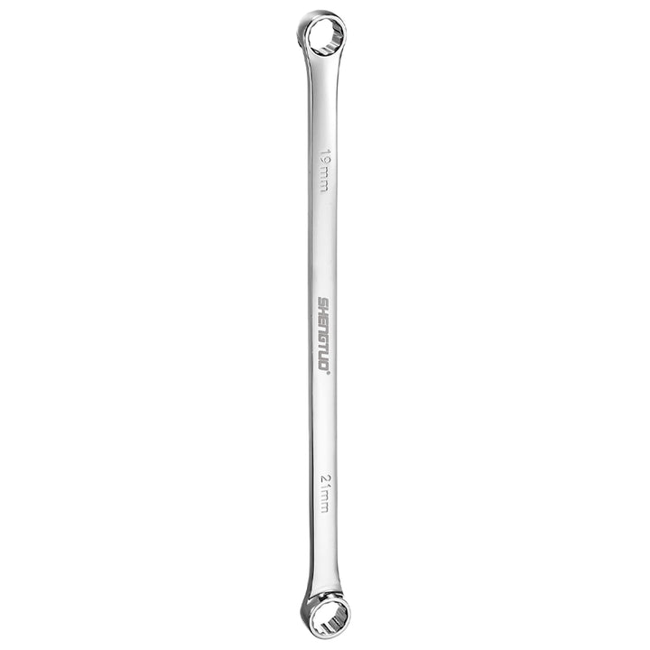 QUARKZMAN Doppelend-Ringschlüssel 19 X 21 Mm Metrisch 12-Punkt 0 Grad Versatz Extra Lang Doppelend-R