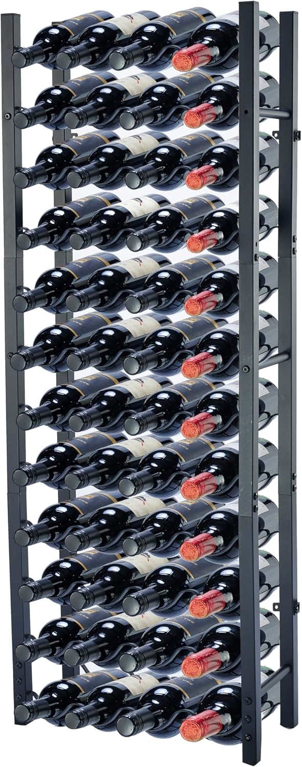 Weinregal - Weinschrank - Weinflaschenhalter - Weinlagerung - Schwarz - Pulverbeschichteter Stahl -