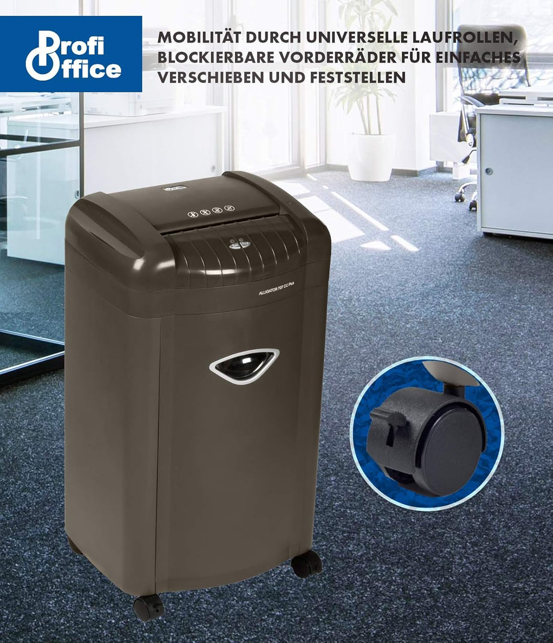 Aktenvernichter Alligator 707 CC+,Schredder, Reisswolf, Kreuzschnitt, Partikelschnitt, vernichtet le