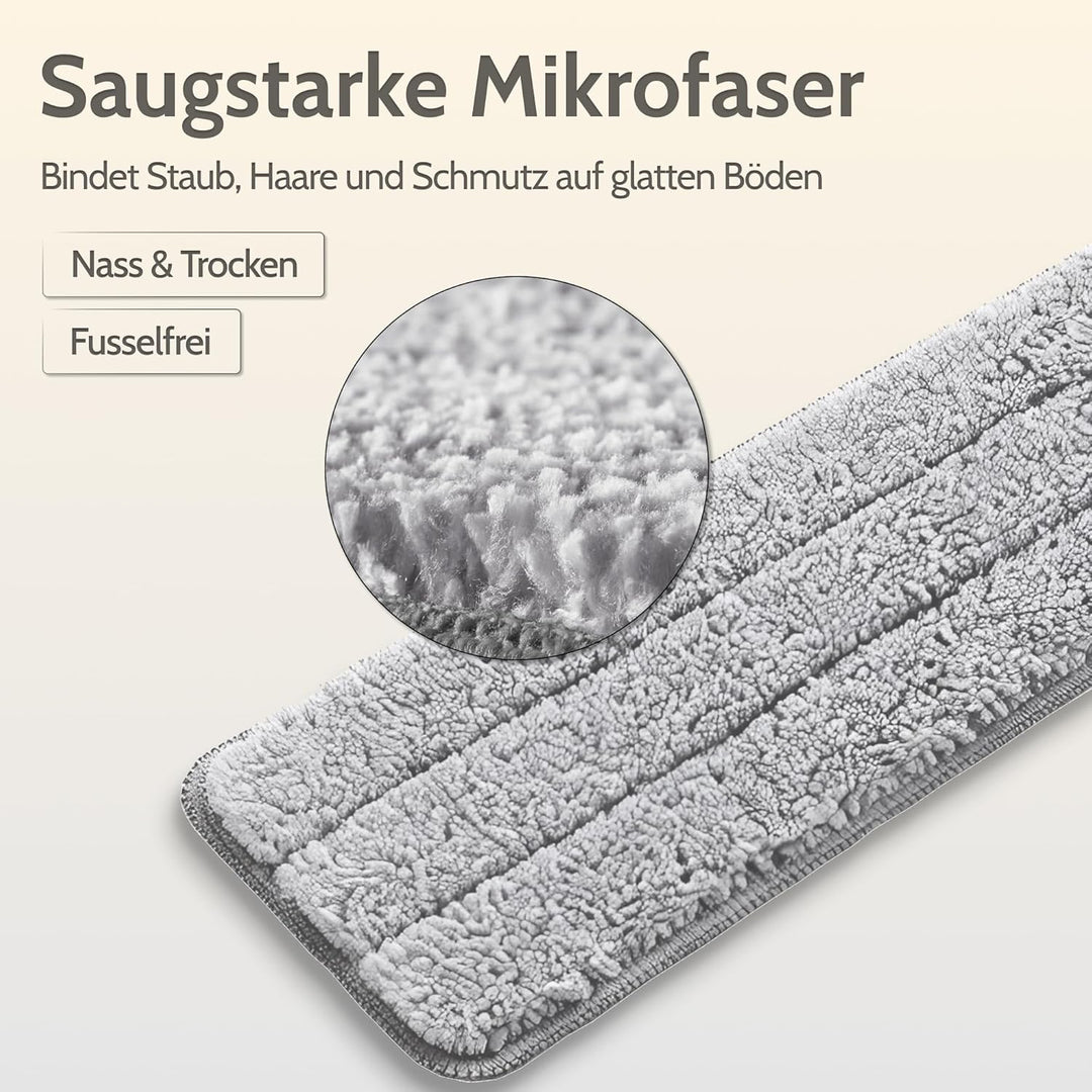 Allyson® Wischmopp Set Bodenwischer inkl. 5 Mops, 3-Kammer Wischmopp Set mit Eimer, Mob Wischer mit