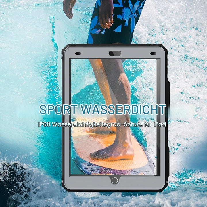 iPad 10.2 Hülle IP68 wasserdichte iPad 9th/8th/7th Generation 360 Grad Hülle 2021/2020/2019 mit Disp