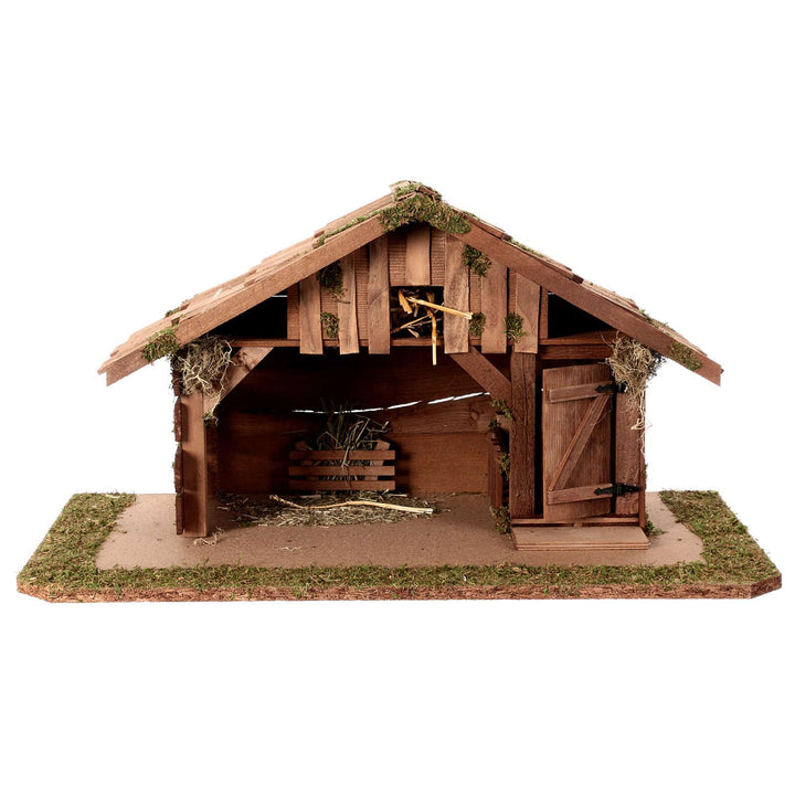 Krippenstall, alpiner Stil, für 10-12 cm Krippe, 30x55x30 cm