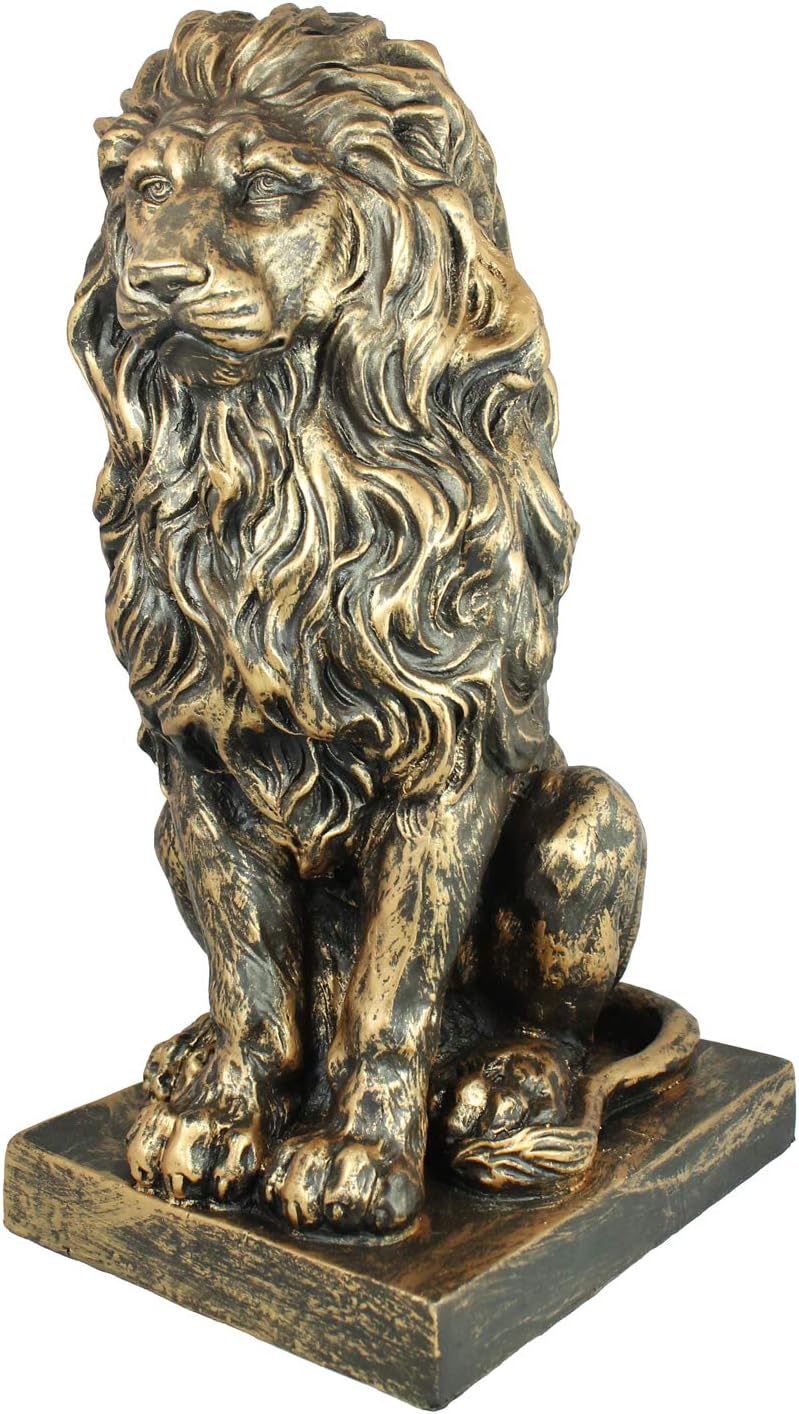 colourliving Löwe Skulptur Löwenstatue Deko Löwe Garten Gartenfigur Löwe sitzend