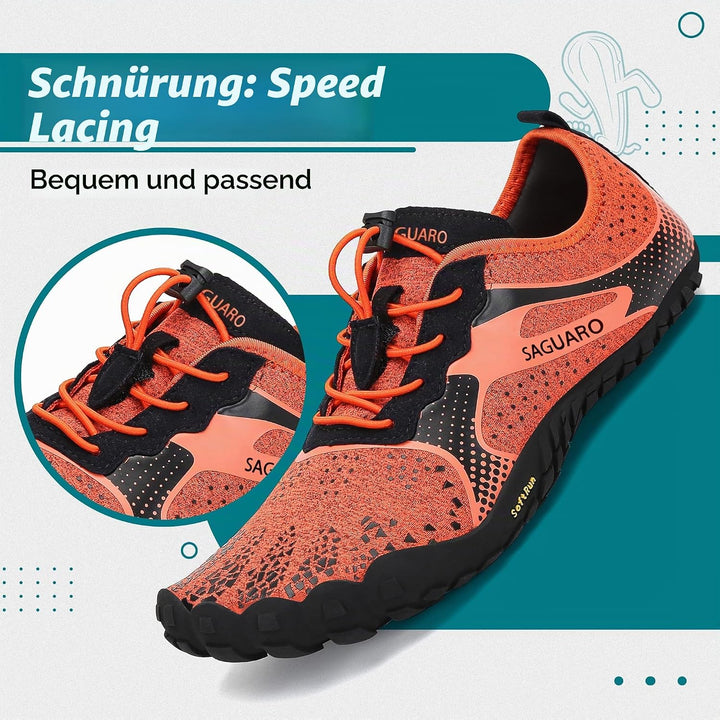 SAGUARO Unisex Barfussschuhe Outdoor Zehenschuhe mit Breite Zehenbox &amp; Zero-Drop Sohle Gr.36-48 37 E