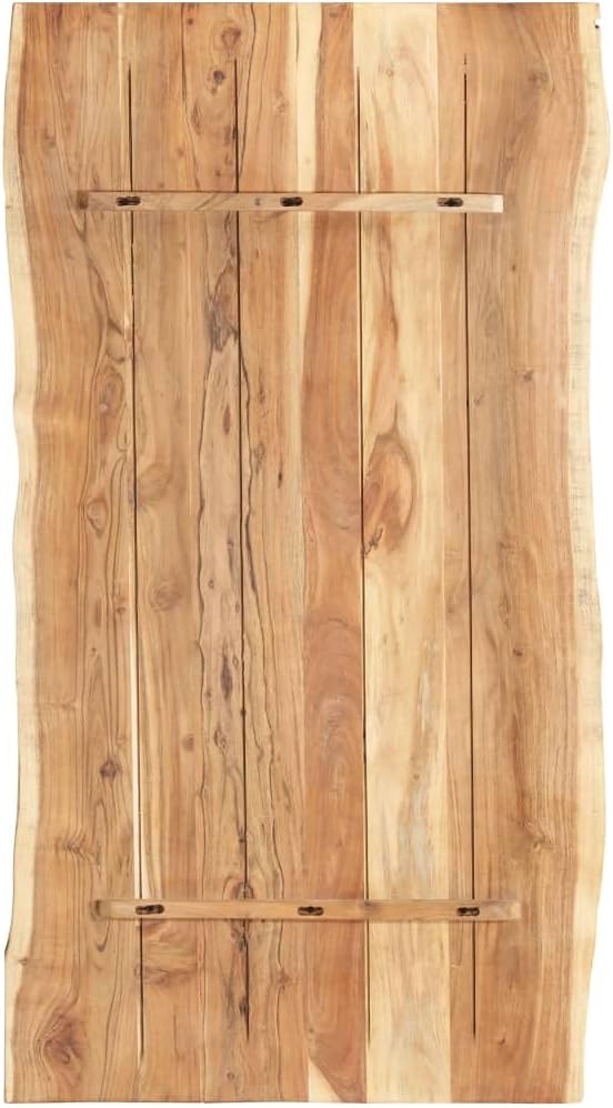 vidaXL Massivholz Tischplatte Baumkante Massivholzplatte Akazie 118x(50-60) x3,8cm 120 x 60 x 3.8 cm