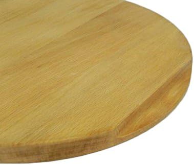 Wooden World Runder Pizzateller aus massivem Holz, Schneidebrett mit Griff, zum Servieren von Pizza,