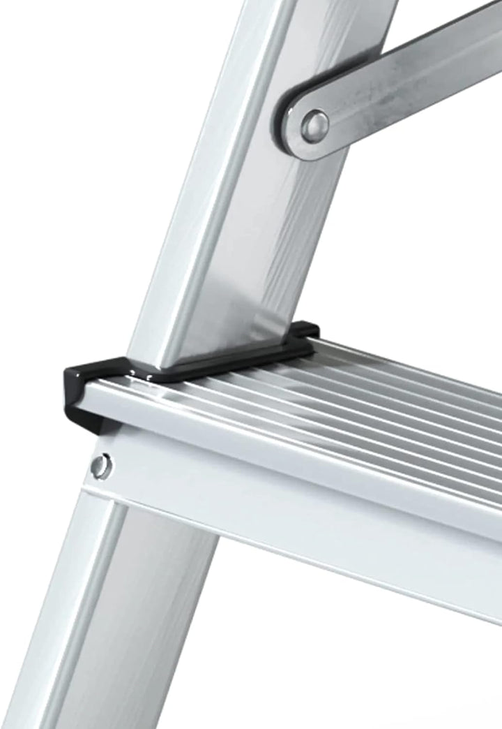 PROREGAL Metal Double Giraffe Doppelseitige-Aluminium-Stufenstehleiter | 3 Stufen | HxB 90x44cm | 12