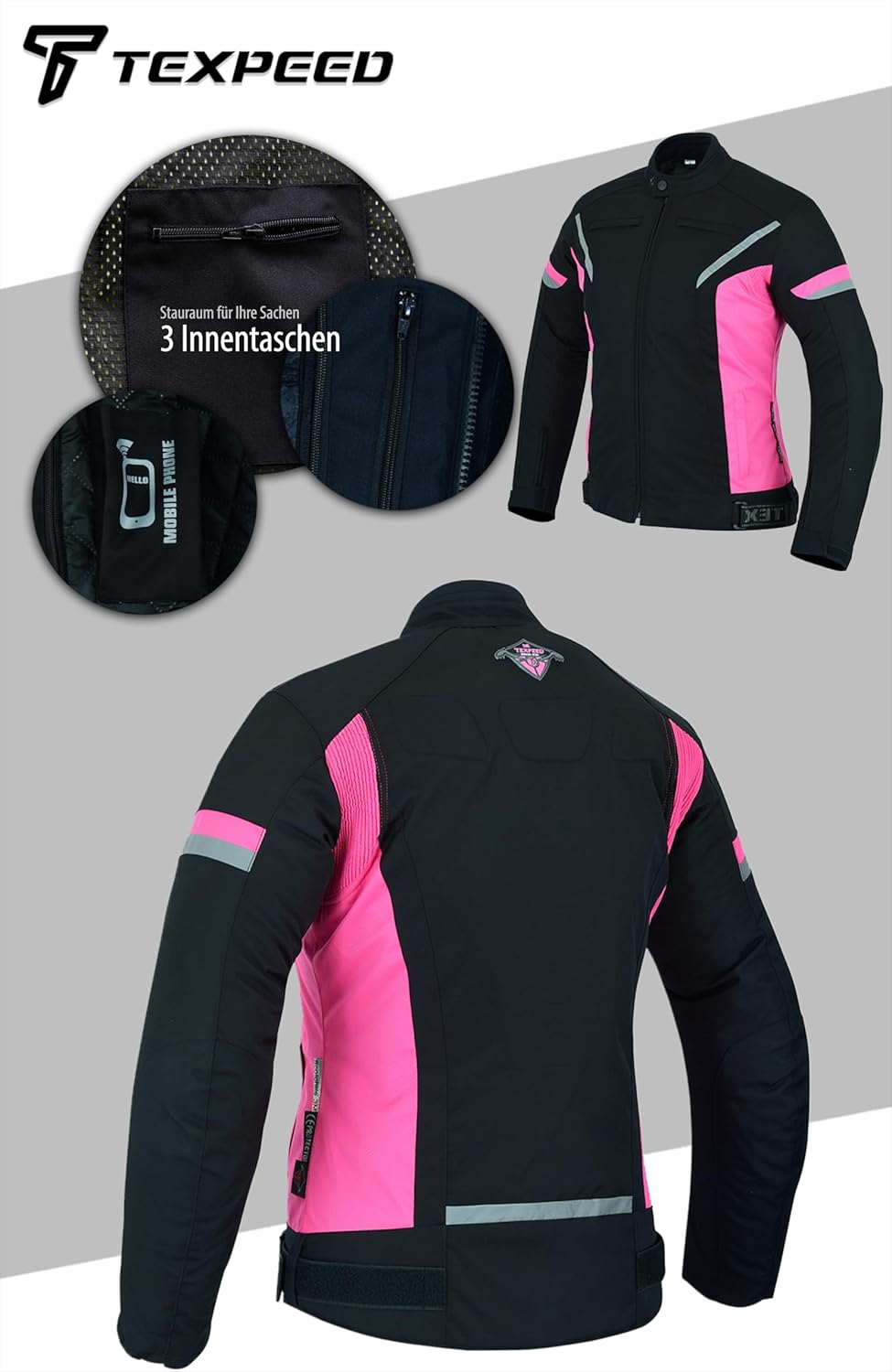 Damen motorradjacke mit protektoren für Sommer oder Winter - Textil wasserdicht motorroller motorrad