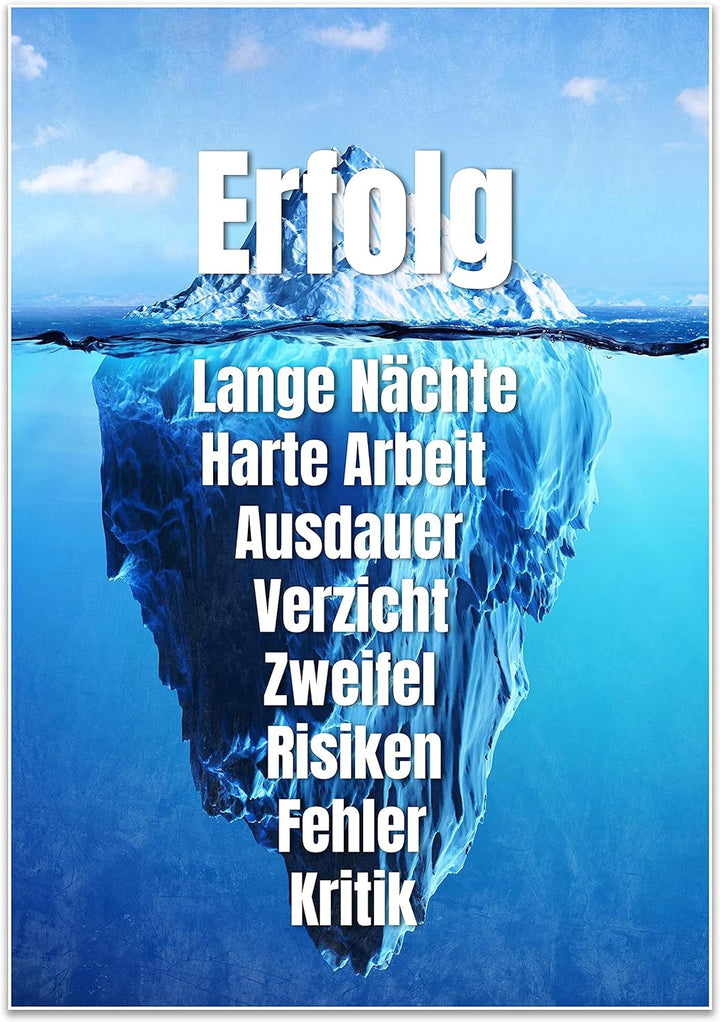 wandmotiv24 Poster als Wanddeko, Grösse 100x70cm, Erfolg Eisberg, Arktis, Arbeit, Moderne Wanddeko,