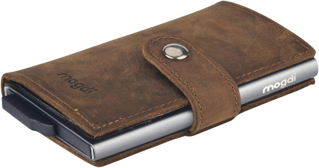 Premium Herren Portmonee RFID Schutz Kartenetui Business Geldbörse feinstes A++ Echtleder mogdi Nano