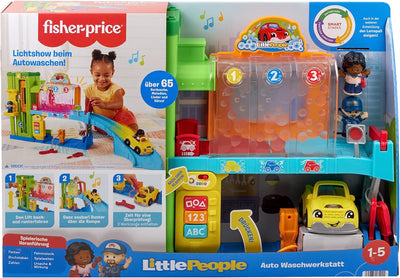 FISHER-PRICE Little People Lern-Garage - Interaktives Autogaragen-Spielset mit Lichtern, Musik und S