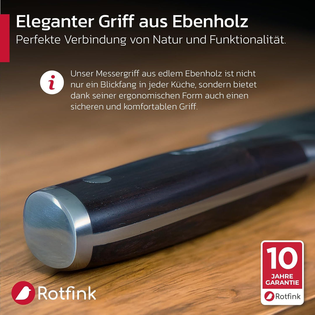 Kochmesser 21 cm, Profi Küchenmesser scharf, Chefmesser, Fleischmesser, Edelstahl 56-58 HRC, ergonom