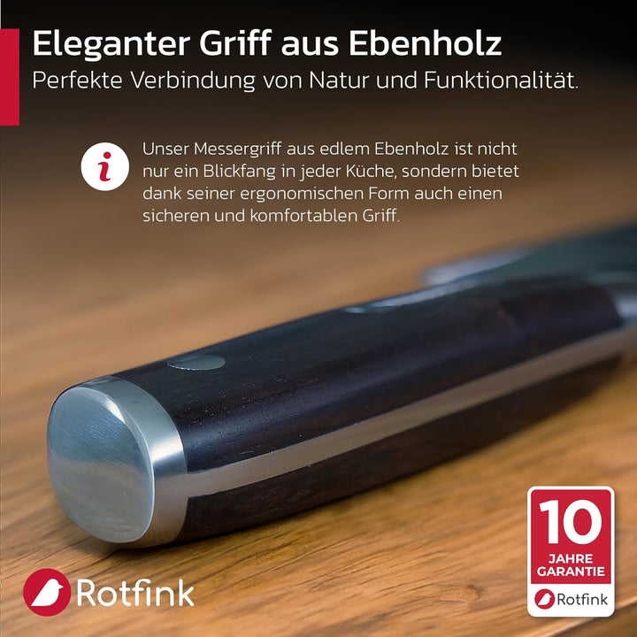 Kochmesser 21 cm, Profi Küchenmesser scharf, Chefmesser, Fleischmesser, Edelstahl 56-58 HRC, ergonom