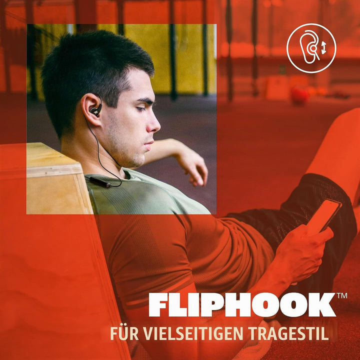JBL Endurance Run 3 Kabellose In-Ear-Sport-Kopfhörer mit Bluetooth, 25 h Akkulaufzeit, FlipHook- und