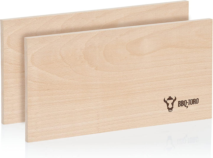BBQ-Toro Räucherbrett aus 100% Buchenholz (6 Stück) | 30 x 15 x 1 cm | Grillbrett zum Erzeugen von R