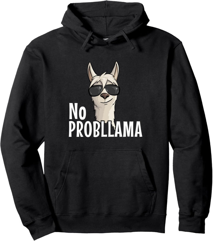 Funky Hipster Lama mit Sonnenbrille No Prob-Llama Pullover Hoodie