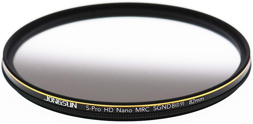 JONGSUN 82mm ND Filter, Grauer Verlaufsfilter Neutraldichtefilter, 18-Schichten Mehrfachbeschichtung