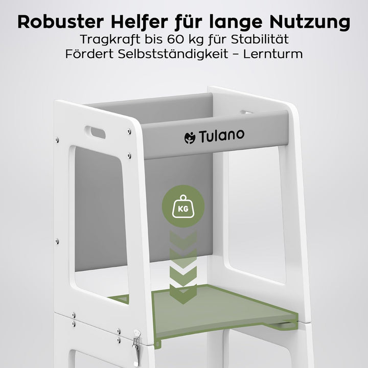 Tulano Mooby 35 Lernturm 3 in 1 für Kinder ab 1 Jahr – Montessori Kitchen Helper umbaubar zu Tisch m