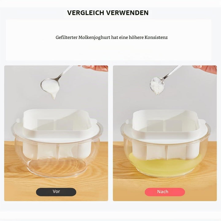 Feine Filtersiebe Joghurt Sieb mit Deckel,Wiederverwendbarer Joghurt Molke Separator,3000ML Griechis