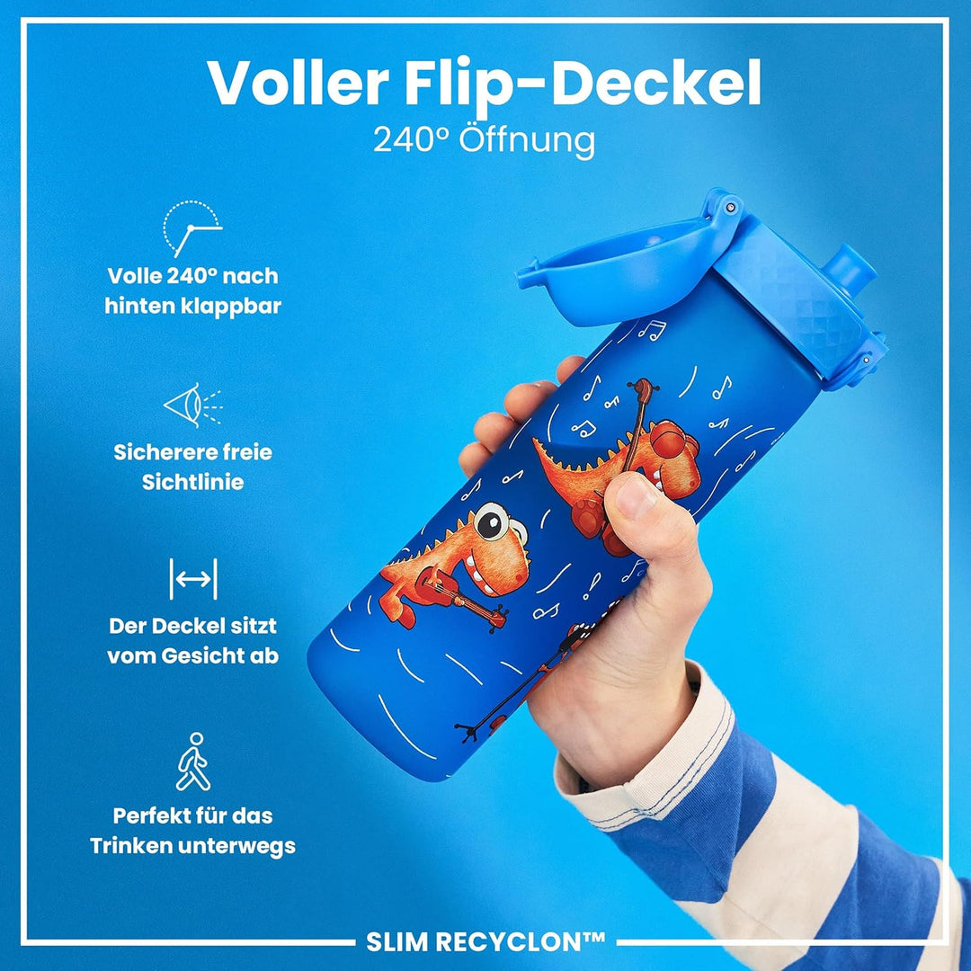 ion8 Trinkflasche 500 ml Auslaufsicher Einhandöffnung Sichere Verriegelung Spülmaschinenfest BPA-fre