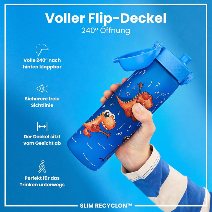 ion8 Trinkflasche 500 ml Auslaufsicher Einhandöffnung Sichere Verriegelung Spülmaschinenfest BPA-fre