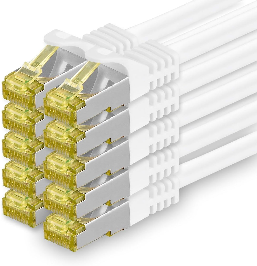 Cat.7 Netzwerkkabel 3m Weiss 10 Stück Cat7 Ethernetkabel Netzwerk LAN Kabel Rohkabel 10 Gb s SFTP PI