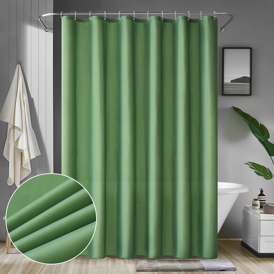 MIULEE Duschvorhang 240x200cm Grün Wasserdicht Badvorhang Anti-schimmel und Textil Waschbar Schnellt