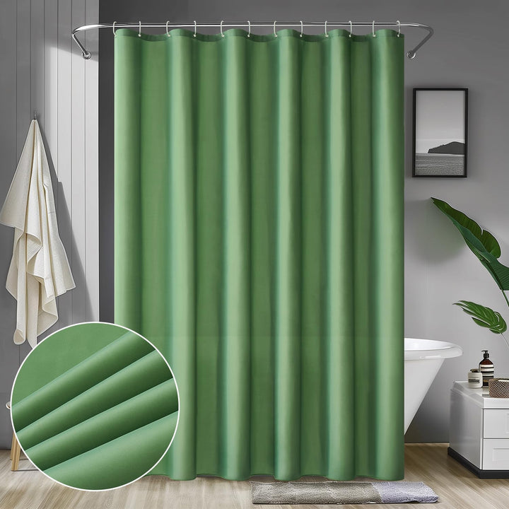 MIULEE Duschvorhang 240x200cm Grün Wasserdicht Badvorhang Anti-schimmel und Textil Waschbar Schnellt