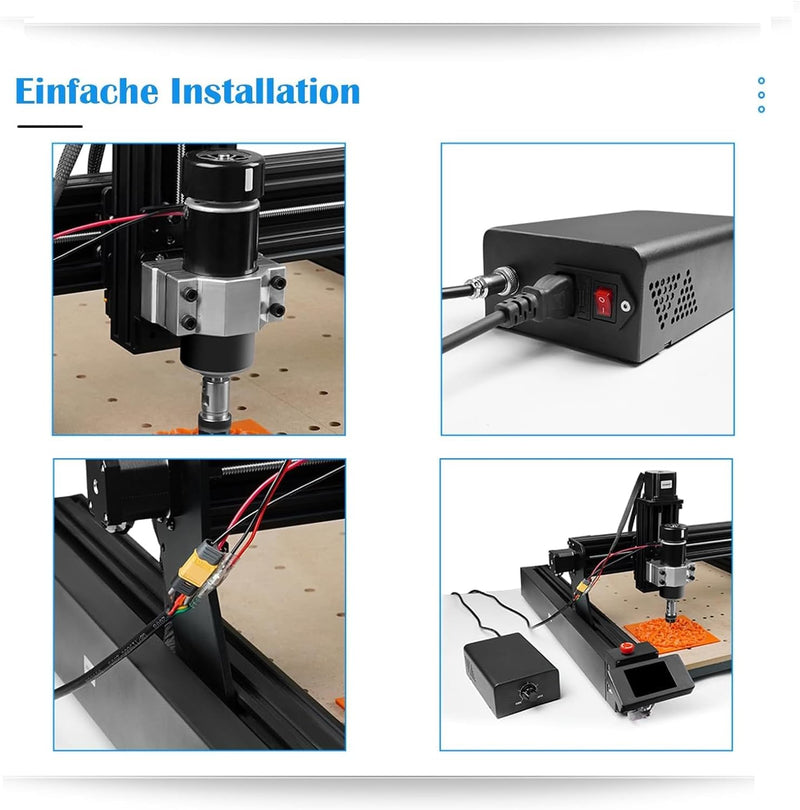 Twotrees CNC 500W Spindelmotor, 12000RPM Luftgekühlter Bürstenloser DC-Motor Mit Integriertem Steuer