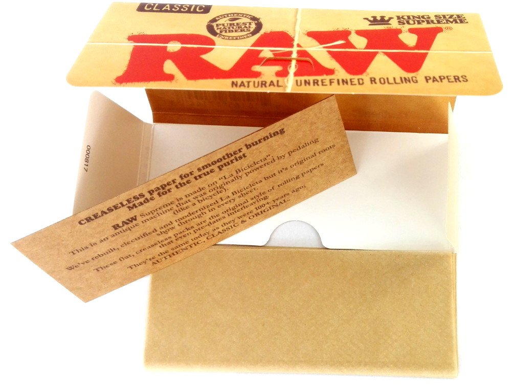 RAW Classic King Size Supreme Creaseless Papers ohne Knick 12 Heftchen